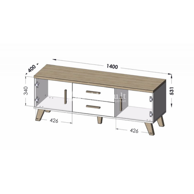 TV spintelė LOTTA RTV140 2D2S TV spintelė LOTTA RTV140 2D2S