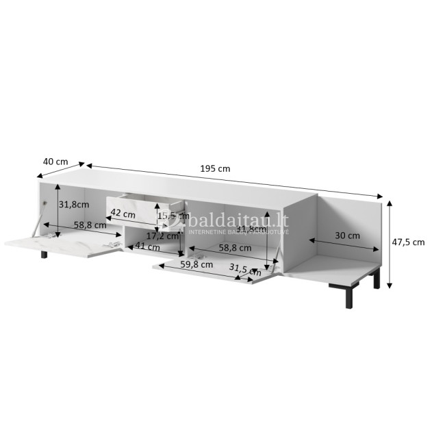 Tv spintelė MARMO 2D1S1K Tv spintelė MARMO 2D1S1K