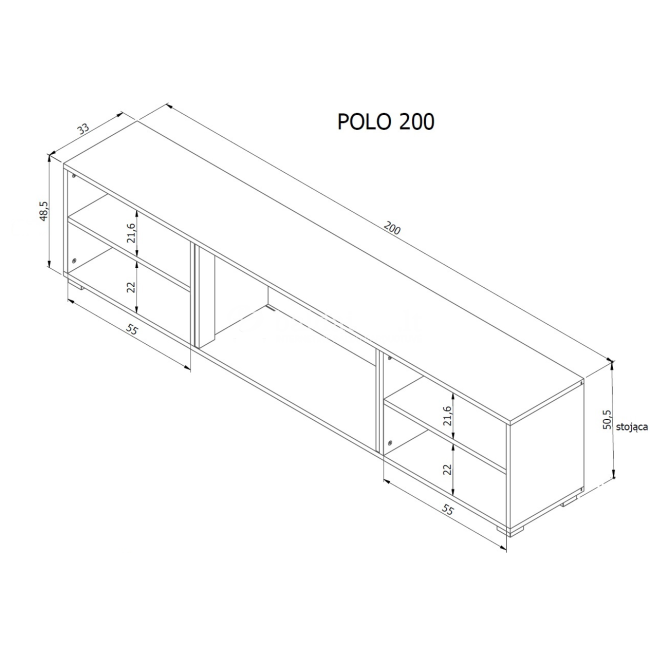 Tv spintelė POLO EF 200 su židiniu BJ Tv spintelė POLO EF 200 su židiniu BJ