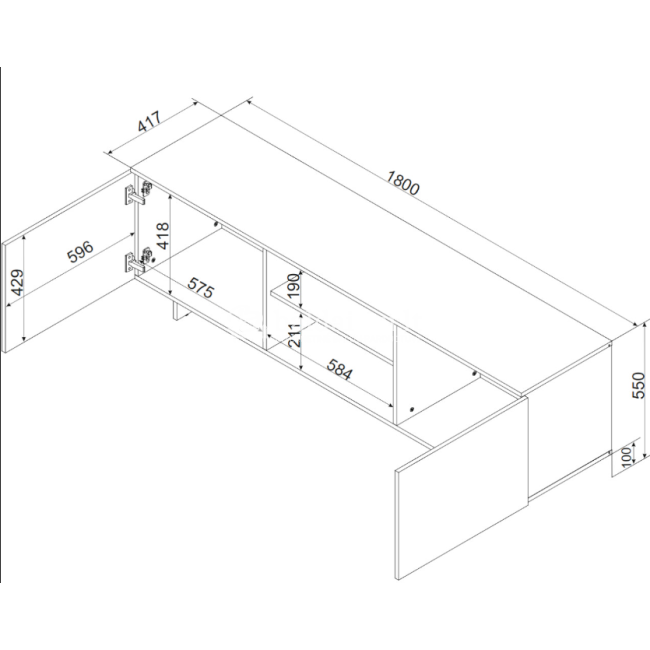 Tv spintelė ALMA 2D1P Tv spintelė ALMA 2D1P