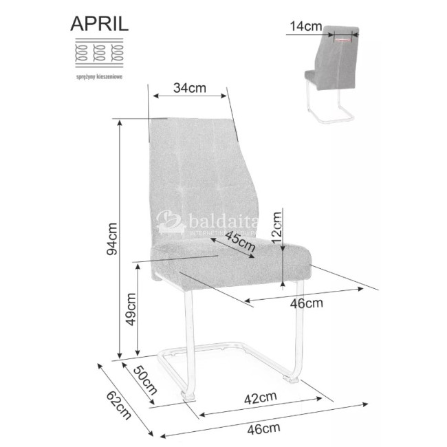 Kėdė APRIL VARDO smėlio
