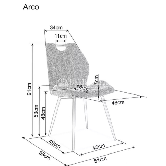 Kėdė ARCO VELVET juoda Kėdė ARCO VELVET juoda