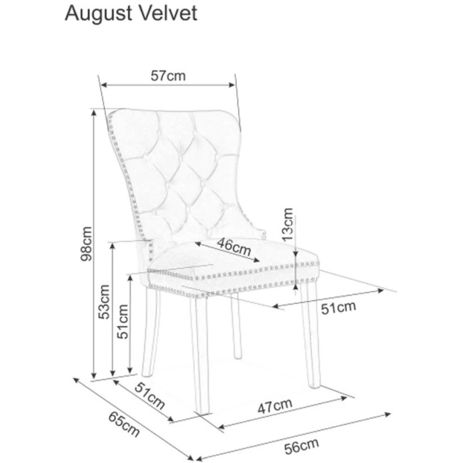 Kėdė AUGUST VELVET juoda Kėdė AUGUST VELVET juoda