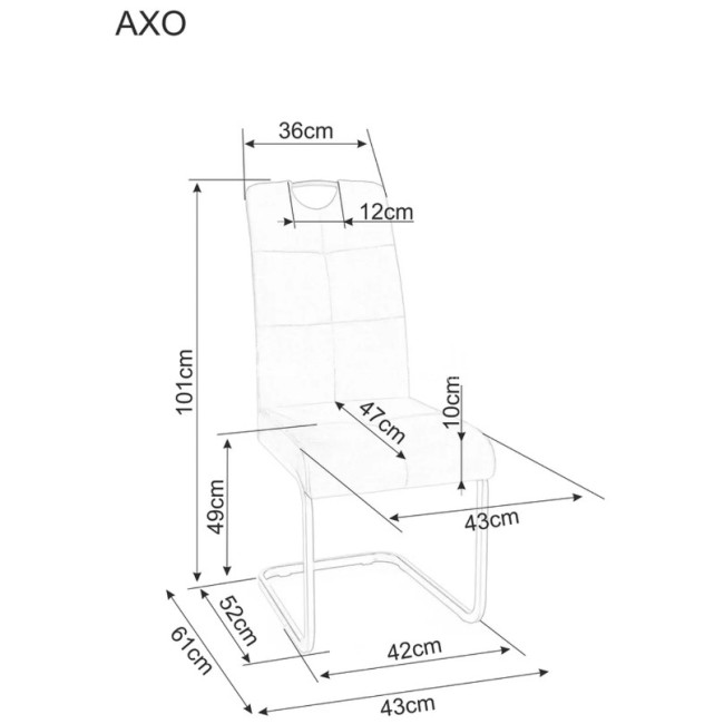 Kėdė AXO BREGO tamsiai pilka Kėdė AXO BREGO tamsiai pilka