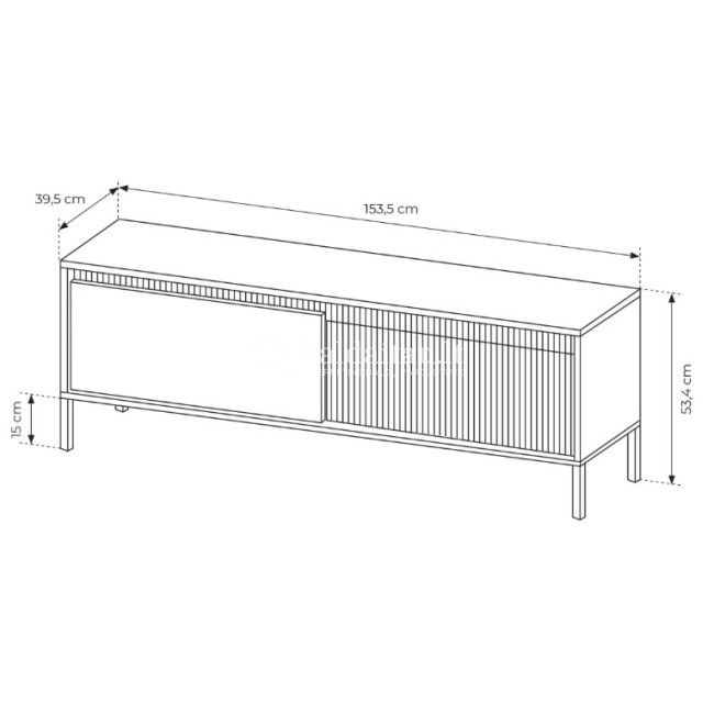 TV spintelė SENSO juoda 153 2D TV spintelė SENSO juoda 153 2D