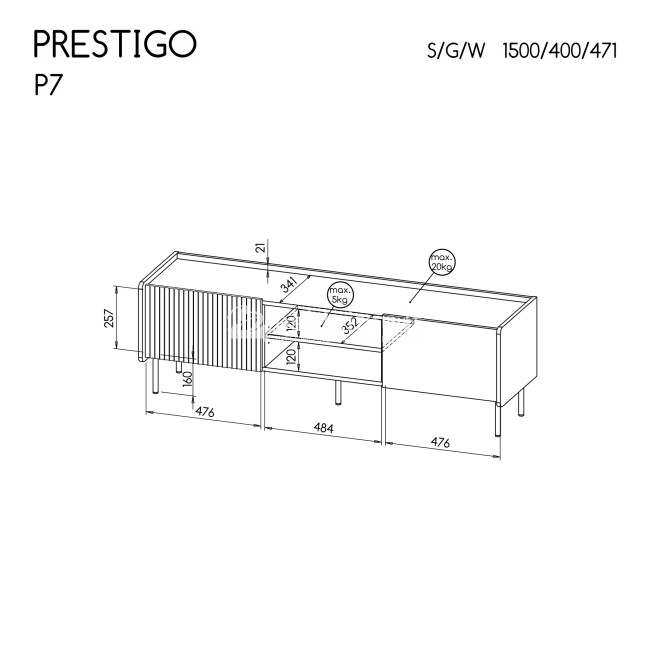 TV spintelė PRESTIGO P7 TV spintelė PRESTIGO P7