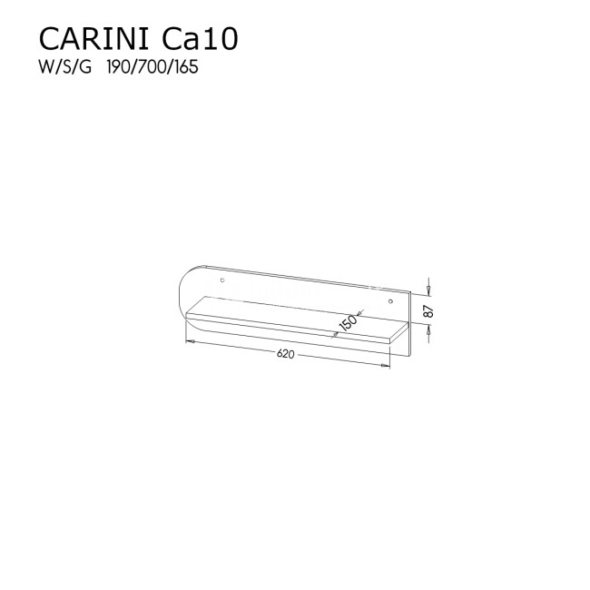 Pakabinama lentyna CARINI CA10 Pakabinama lentyna CARINI CA10
