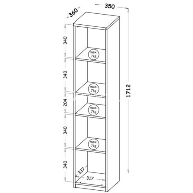 Pastatoma lentyna ARCA AR11 balta Pastatoma lentyna ARCA AR11 balta