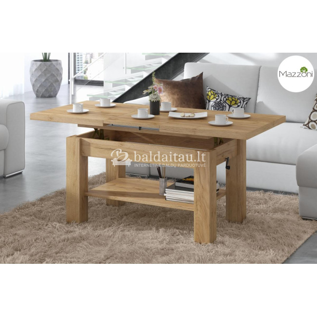 Išskleidžiamas ir pakeliamas staliukas ASTORIA kraft ąžuolas Išskleidžiamas ir pakeliamas staliukas ASTORIA kraft ąžuolas